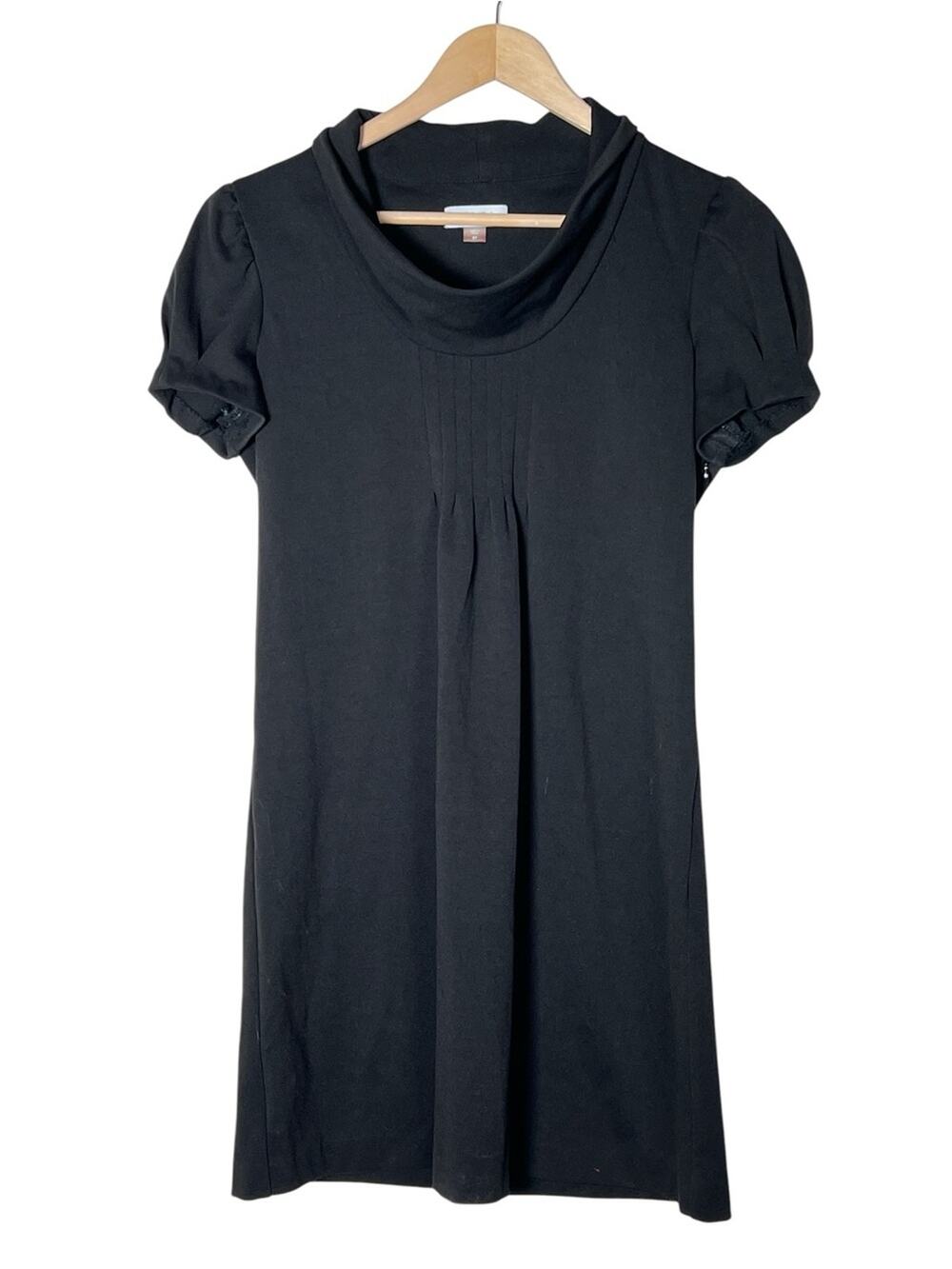 Calvin Klein Black Short-Sleeve Cowl Neck Dtess size 8P 8 Petite B110